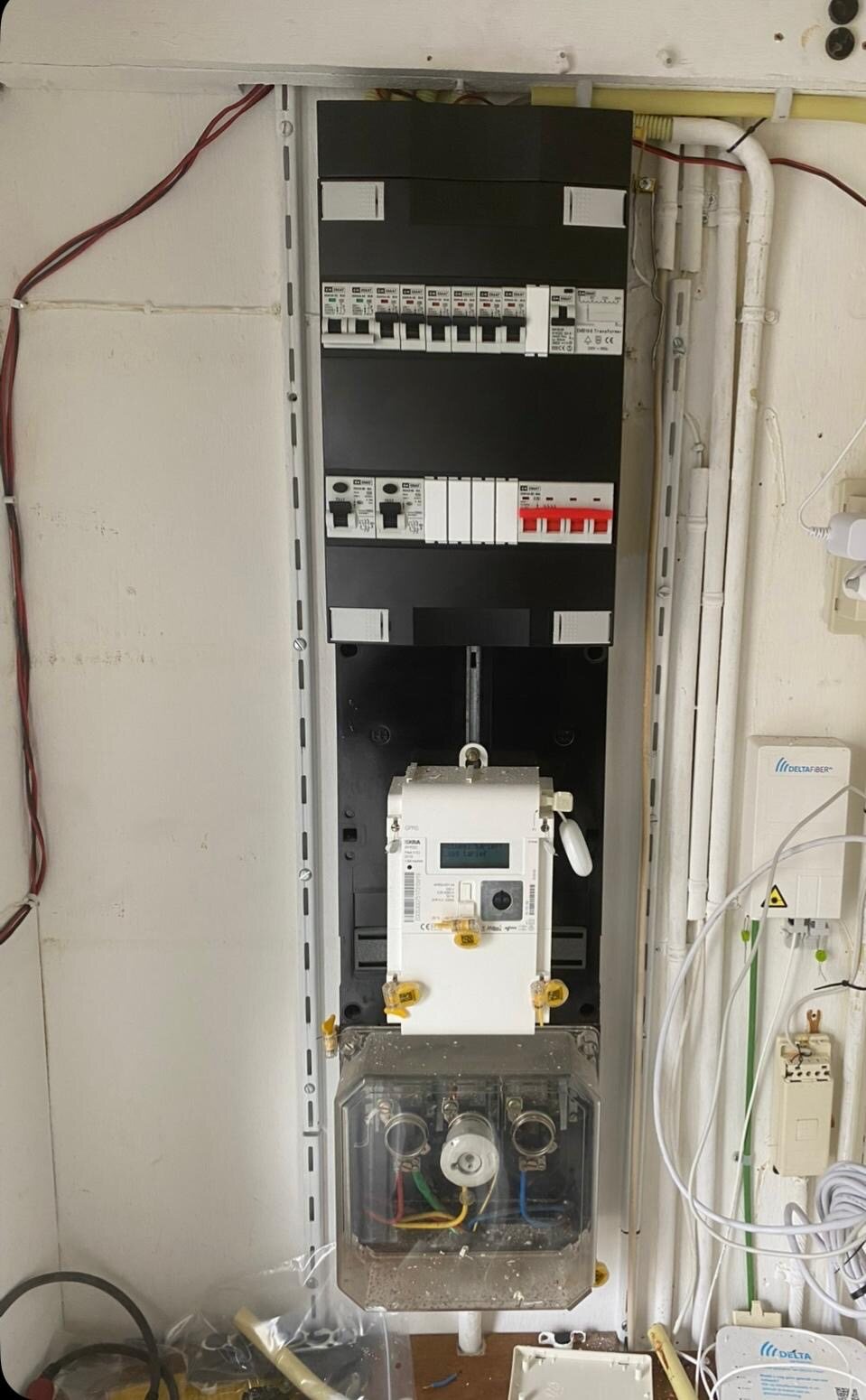 Elektrische installatie in een technische ruimte